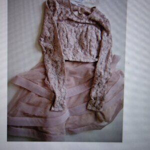 Junior Speechless 2-Piece Ruffle Fit & Flare Dress Rosee Size 5 Retail $148